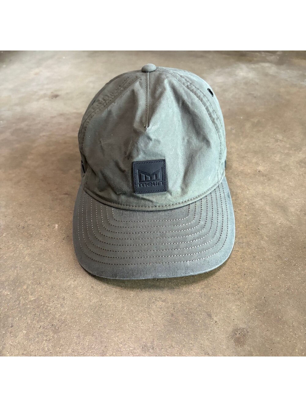 Melin Olive Green Adjustable Baseball Cap with Leather Strap